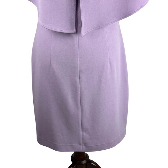 Belle Badgley Mischka Flutter Sleeve Twist Front V Neck Sheath Dress Size 10 - Picture 8 of 14